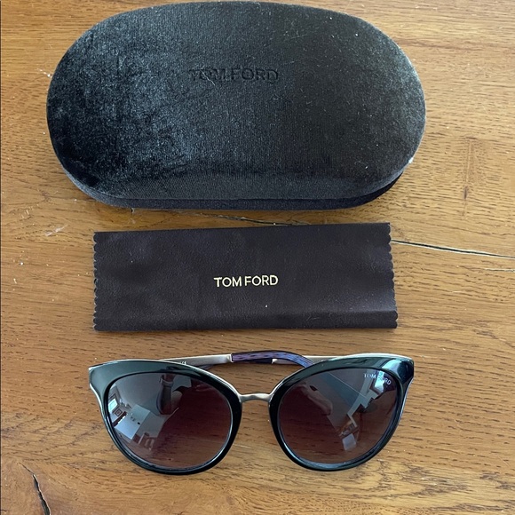 Tom Ford Black and Gold Sunglasses - Picture 1 of 3